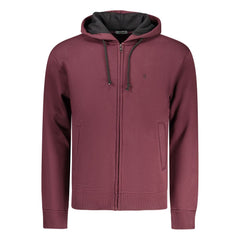 Red Cotton Men's Hooded Sweatshirt
