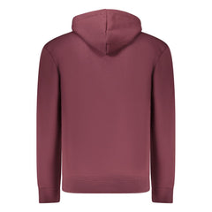 Red Cotton Men's Hooded Sweatshirt