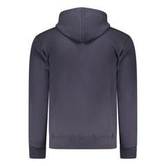 Blue Cotton Men's Hooded Sweatshirt