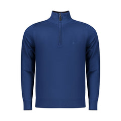 Blue Viscose Men Sweater