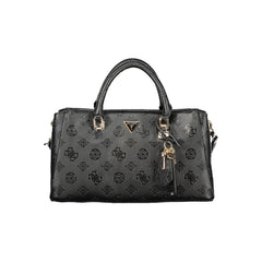 Black Polyurethane Women Handbag