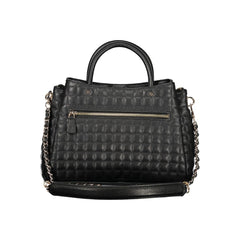 Black Polyurethane Women Handbag