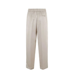 Beige Acetate Casual Pants