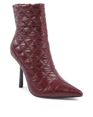Bordeaux Fabric Ankle Boots