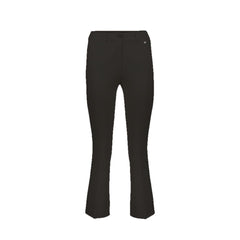 Black Elastane Flared Pants