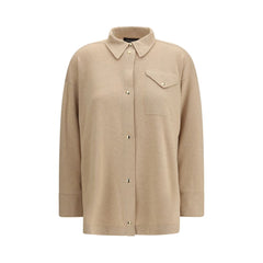 Beige Fleece Wool Dress Shirt