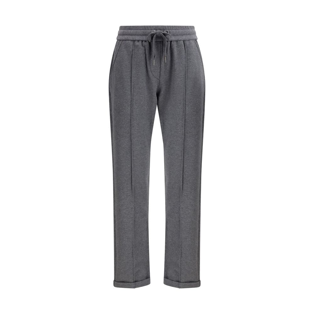 Gray Cotton Casual Pants