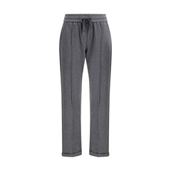 Gray Cotton Casual Pants