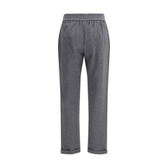 Gray Cotton Casual Pants