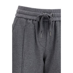 Gray Cotton Casual Pants