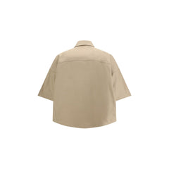 Beige Cotton Shortsleeve Shirt
