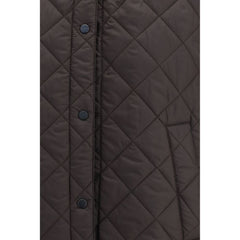 Brown Nylon Sleveless Jacket