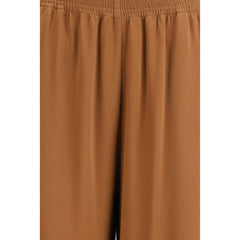 Beige Viscose Casual Pants