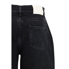 جينز قطني رمادي بقصة مريحة