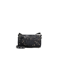 Black Lamb Leather Shoulder Bag
