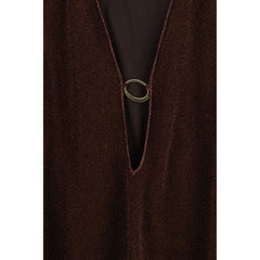 Brown Polyamide Casual Dress