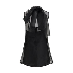 Black Polyester Casual Dress