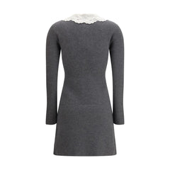Gray Cotton Casual Dress