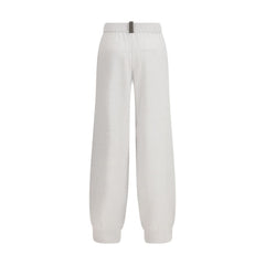 Gray Fleece Wool Casual Pants