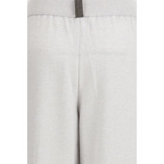 Gray Fleece Wool Casual Pants