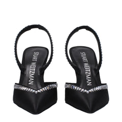 Black Satin Stiletto Heel Sandals