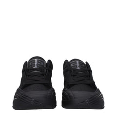 Black Fabric Low Top Sneakers