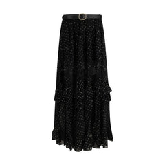 Black Viscose Long Skirt