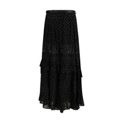 Black Viscose Long Skirt