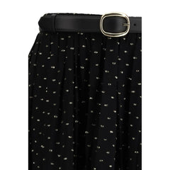 Black Viscose Long Skirt