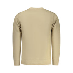 Beige Cotton Men Sweatshirt