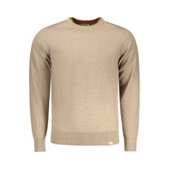 Beige Polyester Men's Sweater