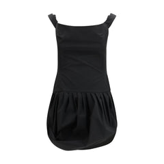 Black Polyester Casual Dress