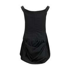 Black Polyester Casual Dress