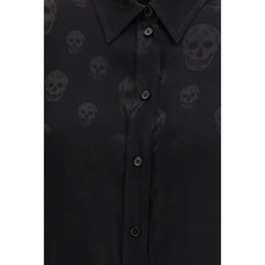 Black Viscose Pattern Shirt