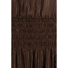 Brown Silk Long Dress