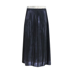 Blue Acetate Midi Skirt