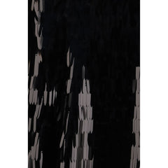 Black Polyester Midi Skirt