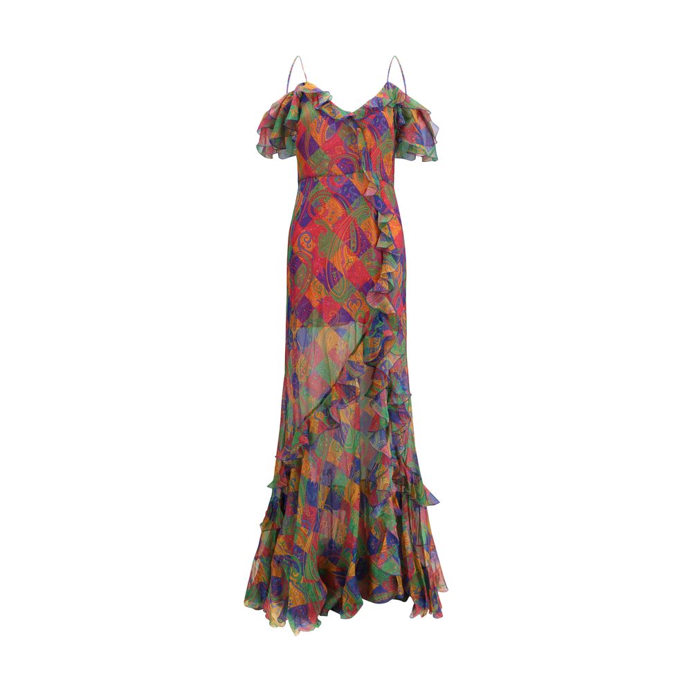 Multicolor Silk Casual Dress