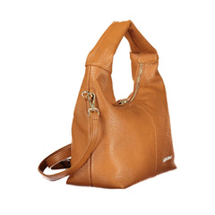 Marrone Polyurethane Women Handbag