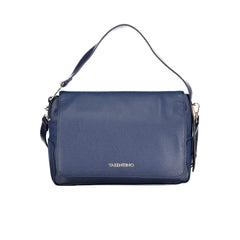 Blue Polyurethane Women Shoulder Bag