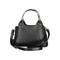 Black Polyurethane Women Handbag