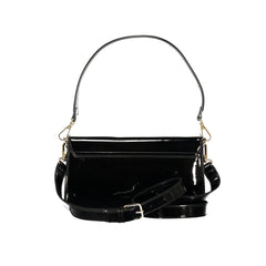 Black Polyurethane Women Handbag