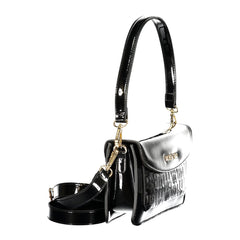 Black Polyurethane Women Handbag