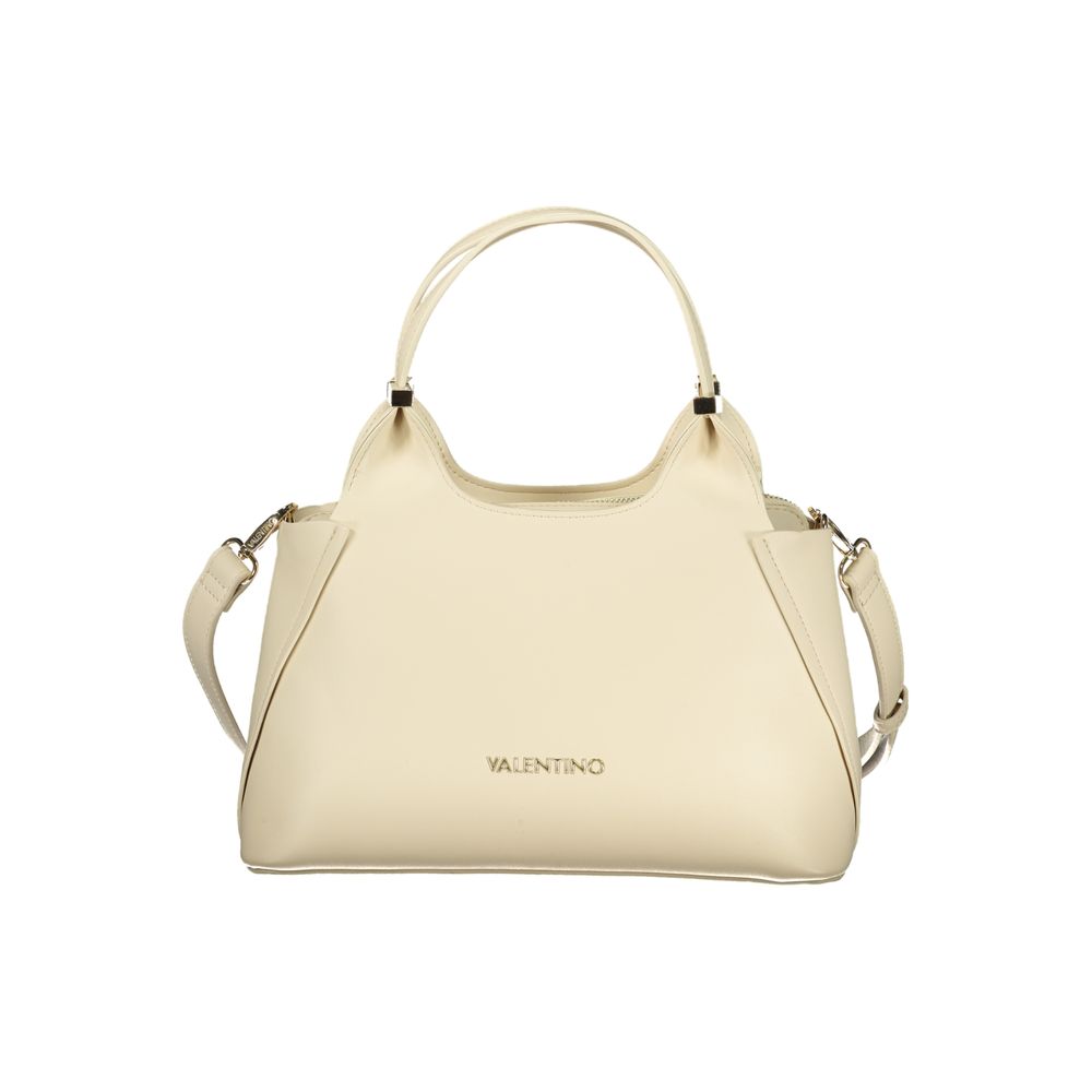 Beige Polyurethane Women Handbag
