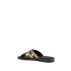 Black Calf Leather Bos Taurus Sandals
