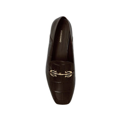 Brown Calfskin Slip-On Loafers