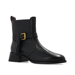 Black Calfskin Ankle Boots