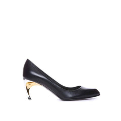 Black Lambskin Pumps