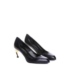 Black Lambskin Pumps