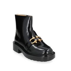 Black Calfskin Ankle Boots